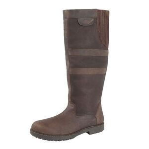 Woodland Womens/Ladies Hailey Waxy Leather Gusset Country Boot / Dark Brown